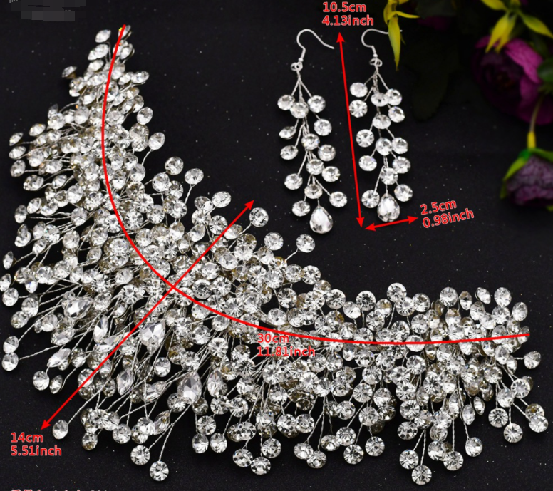 Rhinestone bridal headband with floral handmade design
Elegant silver wedding headpiece with sparkling crystals
Handmade rhinestone hair accessory for brides
Luxury bridal headband with matching earrings option