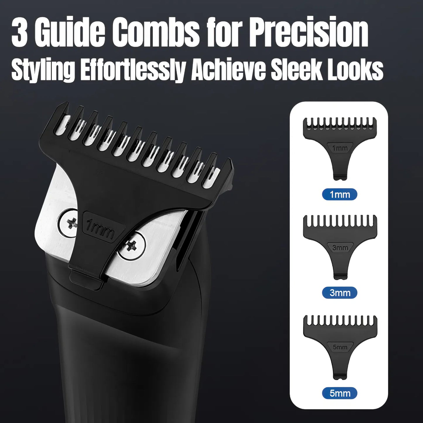 Men’s all-in-one grooming kit: beard, hair, and nose trimmer. Cordless, adjustable, and travel-friendly for smooth, effortless styling.