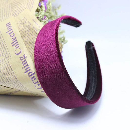 Retro velvet wide tiara headband in blue – elegant vintage-style hairband