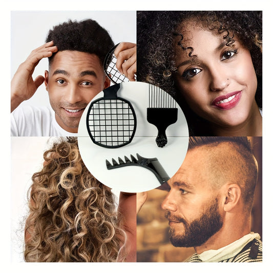 3pcs Hair Comb Set | Afro Hair Styles & Beards | Men & Women