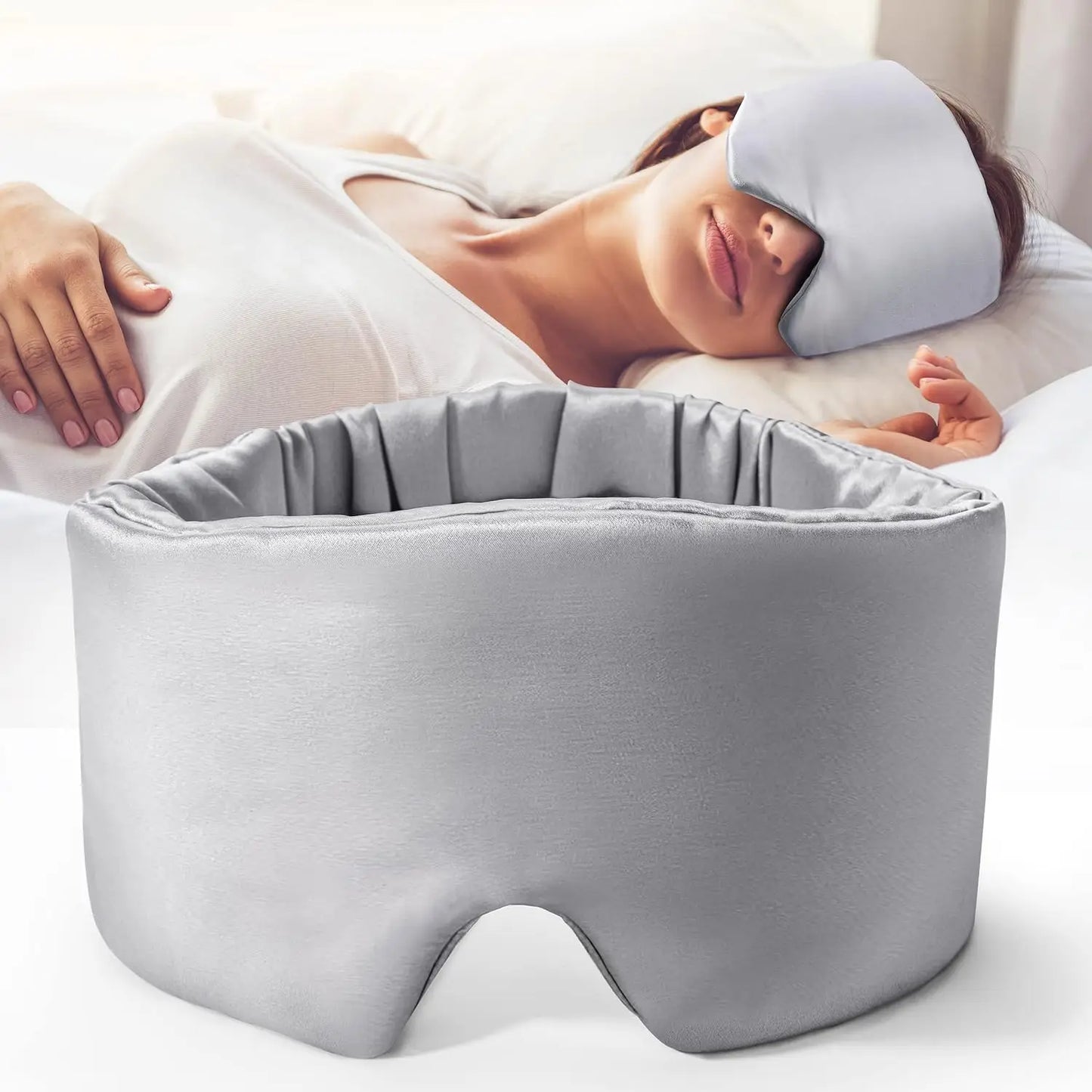 Women & Men, Soft Pressure-Free Eye Mask with Adjustable Velcro Strap, Anti-Wrinkle Silk Eye Cover for Deep Rest & Skin Care
Silk Sleep Mask with Ear Coverage, Ultra-Soft Mulberry Silk Eye Mask for Sleeping, Lightweight & Breathable Design with Adjustable Wide Velcro for Maximum Comfort