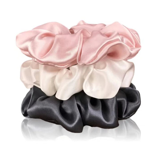 silk hair scrunchies soft elastic hair ties set
22 momme silk scrunchie gentle on hair
silk hair tie preventing breakage and frizz
large silk scrunchies for women hair styling