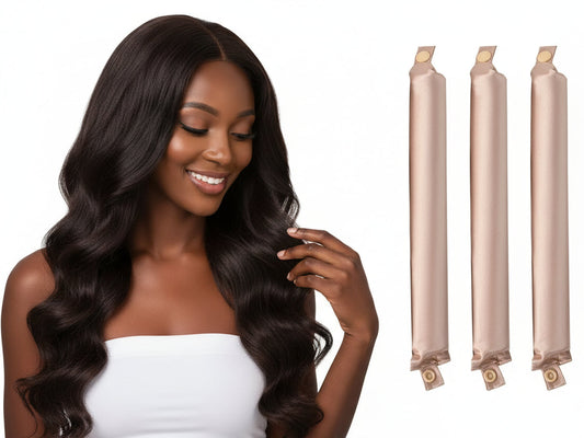 Satin overnight hair curlers for soft, heat-free curls
Clip-free hair curlers protecting against frizz and breakage
Flexible satin curlers for overnight or day use
Vegan satin curlers creating long-lasting curls