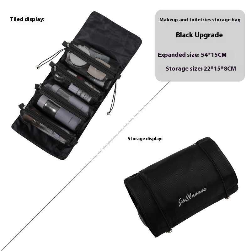 4-in-1 Travel Cosmetic Bag – Detachable Toiletry Organizer Roll-Up Storage Pouch.