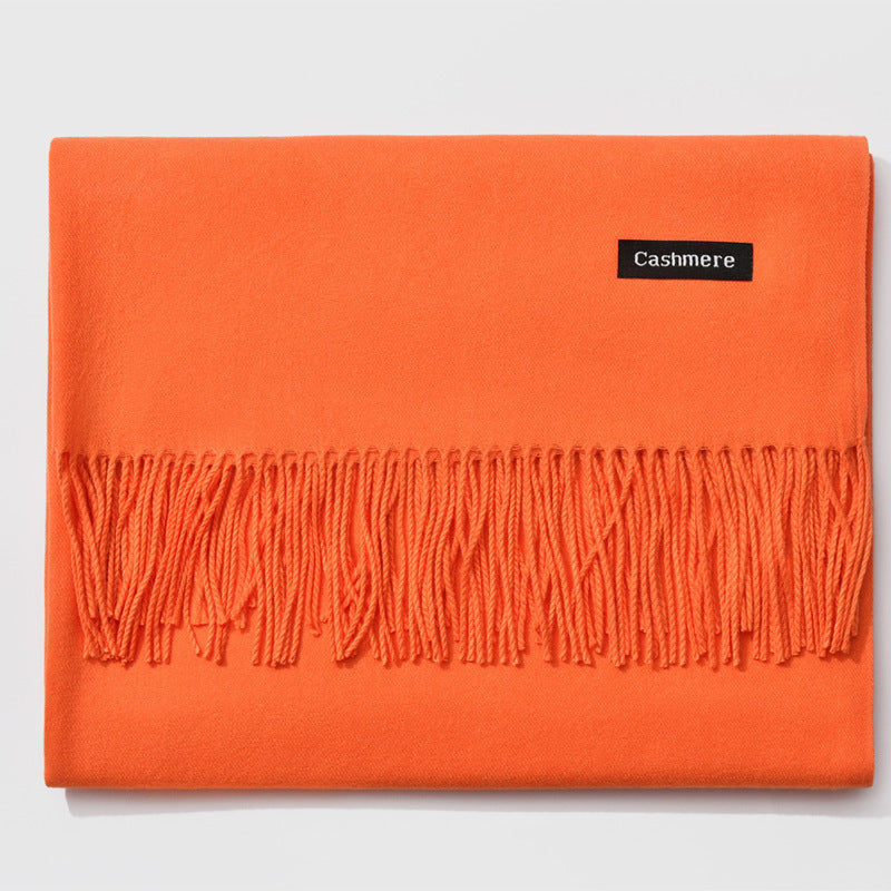 Cashmere scarf solid color- keep neck warm and protect your ends