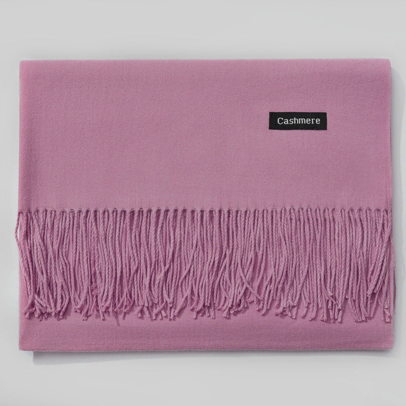 Cashmere scarf solid color- keep neck warm and protect your ends