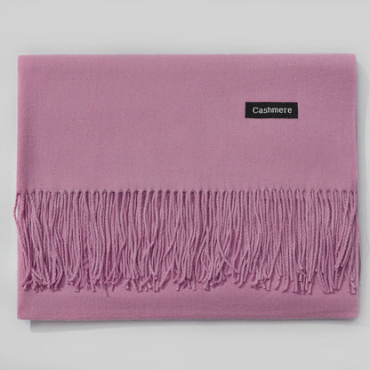 Cashmere scarf solid color- keep neck warm and protect your ends