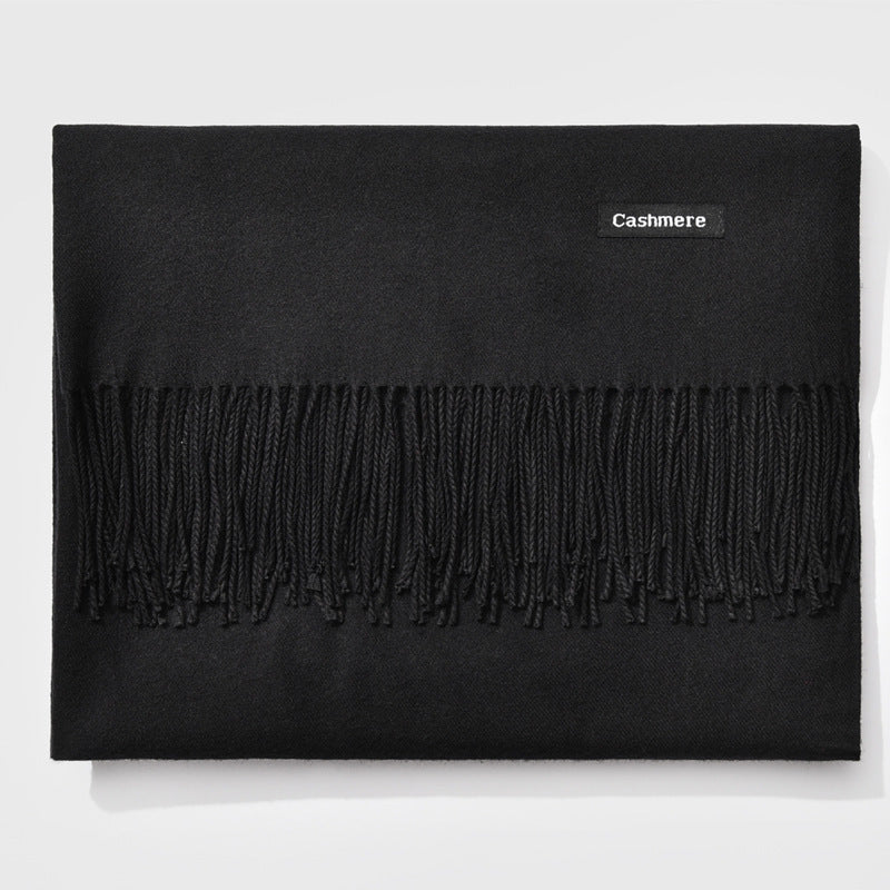 Cashmere scarf solid color- keep neck warm and protect your ends
