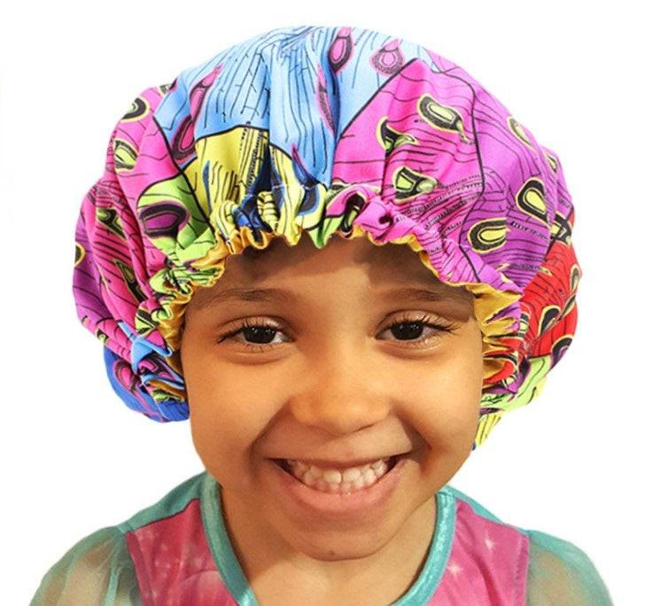 Kids Satin Sleep Cap – Soft Frizz Control Hair Bonnet for Girls.