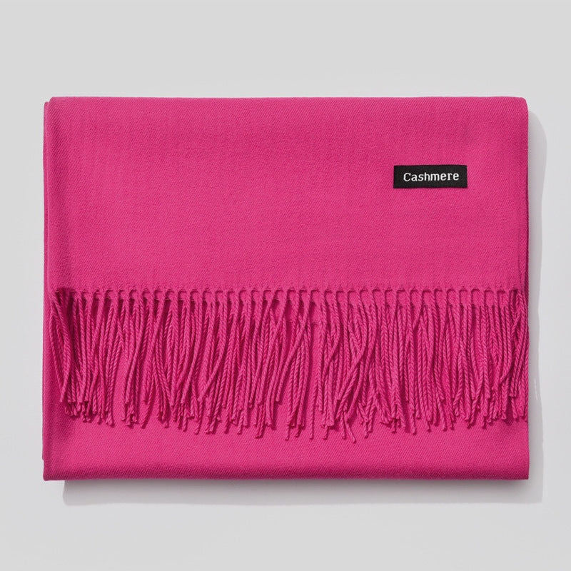 Cashmere scarf solid color- keep neck warm and protect your ends