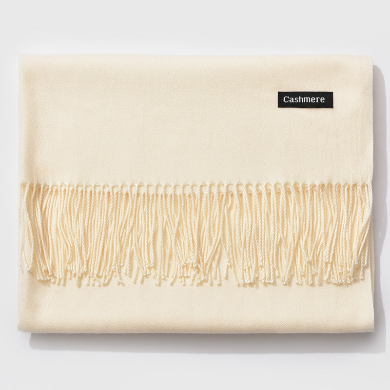 Cashmere scarf solid color- keep neck warm and protect your ends