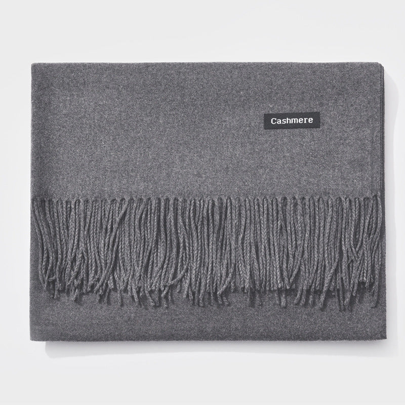 Cashmere scarf solid color- keep neck warm and protect your ends