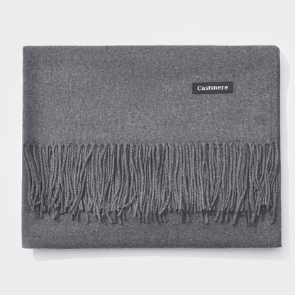 Cashmere scarf solid color- keep neck warm and protect your ends