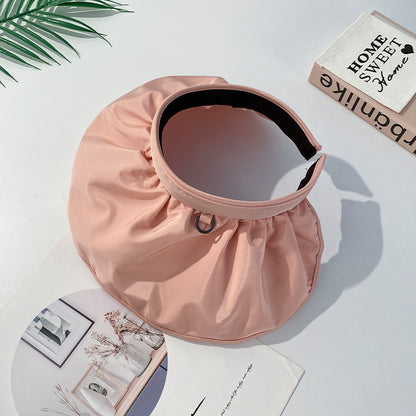 2-in-1 Sun Hat & Headband for Women – Korean Style UV Protection Visor Cap with Breathable Quick-Dry Fabric.