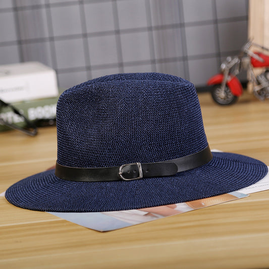 Middle-aged man wearing a breathable straw sun hat outdoors on a sunny day with casual summer clothing.
Classic wide-coverage straw hat for men designed for sun protection, gardening, fishing, and outdoor activities.
Lightweight woven straw sun hat with breathable design providing comfort and shade during warm weather.