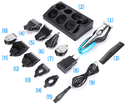 Professional Cordless Precision Trimmer Kit – Men’s Hair & Beard.