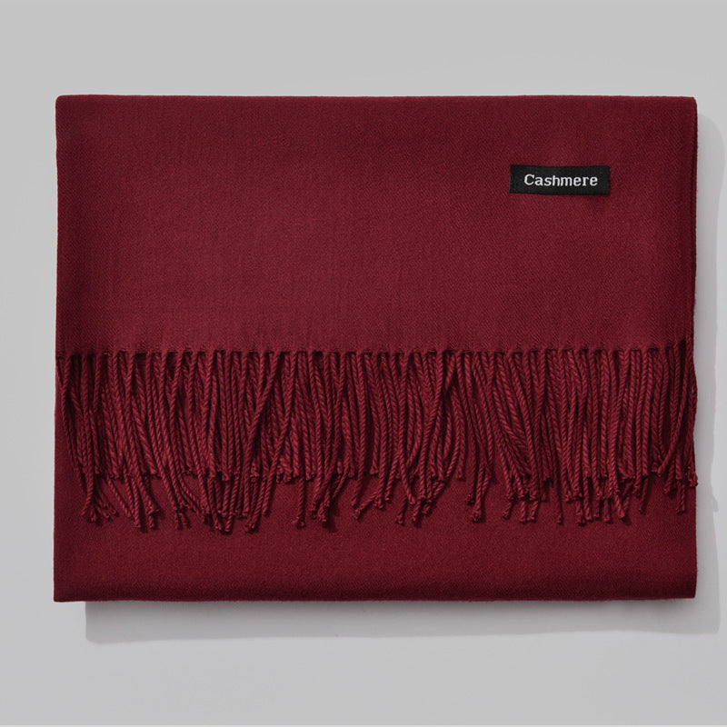 Cashmere scarf solid color- keep neck warm and protect your ends