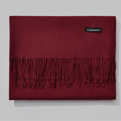Cashmere scarf solid color- keep neck warm and protect your ends