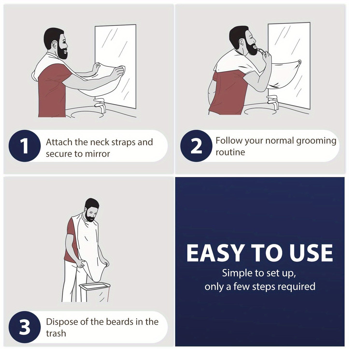 Beard Shaving Apron – Mess-Free Grooming Cape