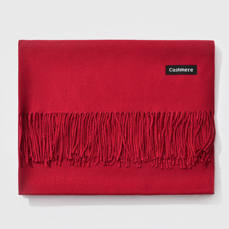 Cashmere scarf solid color- keep neck warm and protect your ends