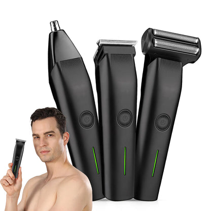 Trim beard, hair, and nose hair with ease. Rechargeable, cordless, adjustable combs, and easy to clean—perfect for home or travel.