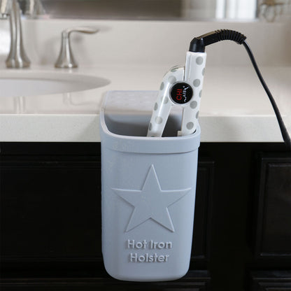 Hot Iron Holster | Stone | Adhesive-Free Silicone Storage Pocket for Organization and Travel | Heat Resistant to 500°F | Ideal for Curling Irons, Hair Straighteners, and Other Hot Tools