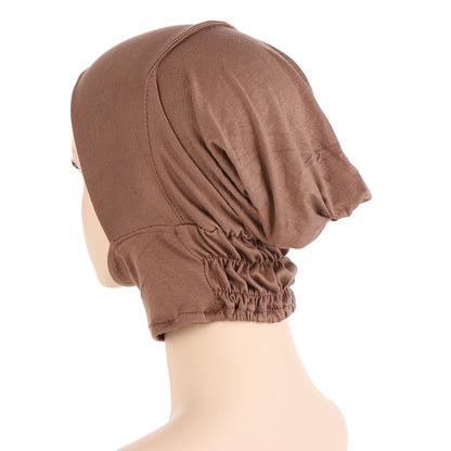 Solid Color Elastic Under Scarf Cap