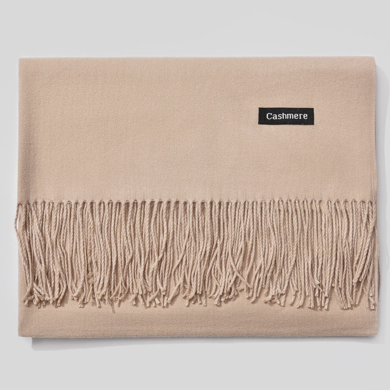 Cashmere scarf solid color- keep neck warm and protect your ends