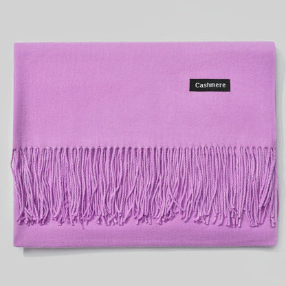 Cashmere scarf solid color- keep neck warm and protect your ends