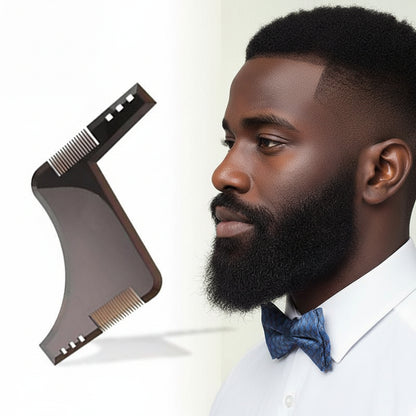 Man with a beard and a hair comb on a white background