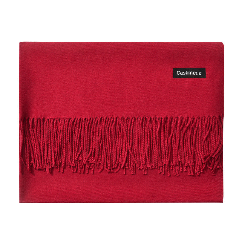 Cashmere scarf solid color- keep neck warm and protect your ends