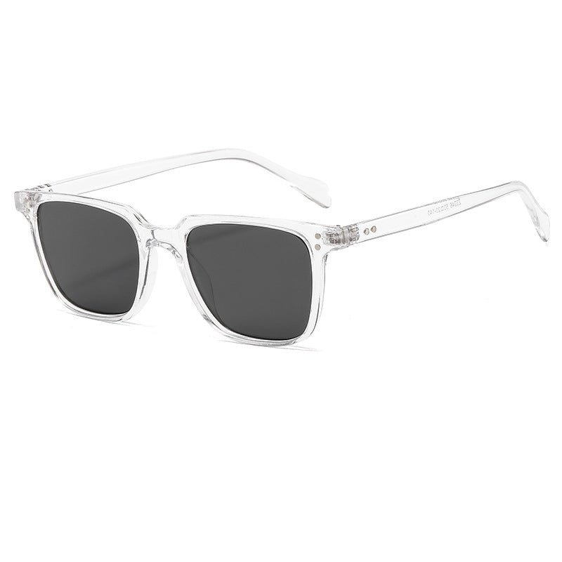 Men box style sunglasses black frame UV400 protection
Stylish red box sunglasses for men fashion eyewear close up
Blue transparent frame sunglasses UV protection outdoor wear
Lightweight PC frame box sunglasses trendy modern design