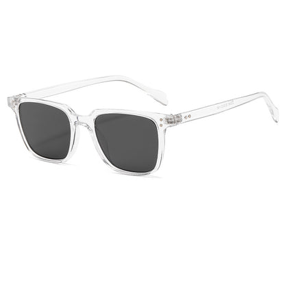 Men box style sunglasses black frame UV400 protection
Stylish red box sunglasses for men fashion eyewear close up
Blue transparent frame sunglasses UV protection outdoor wear
Lightweight PC frame box sunglasses trendy modern design