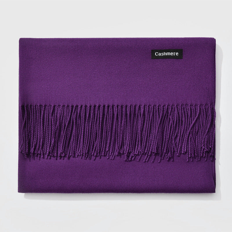 Cashmere scarf solid color- keep neck warm and protect your ends