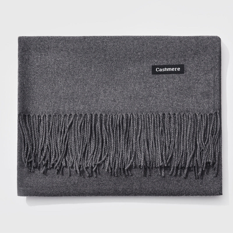 Cashmere scarf solid color- keep neck warm and protect your ends