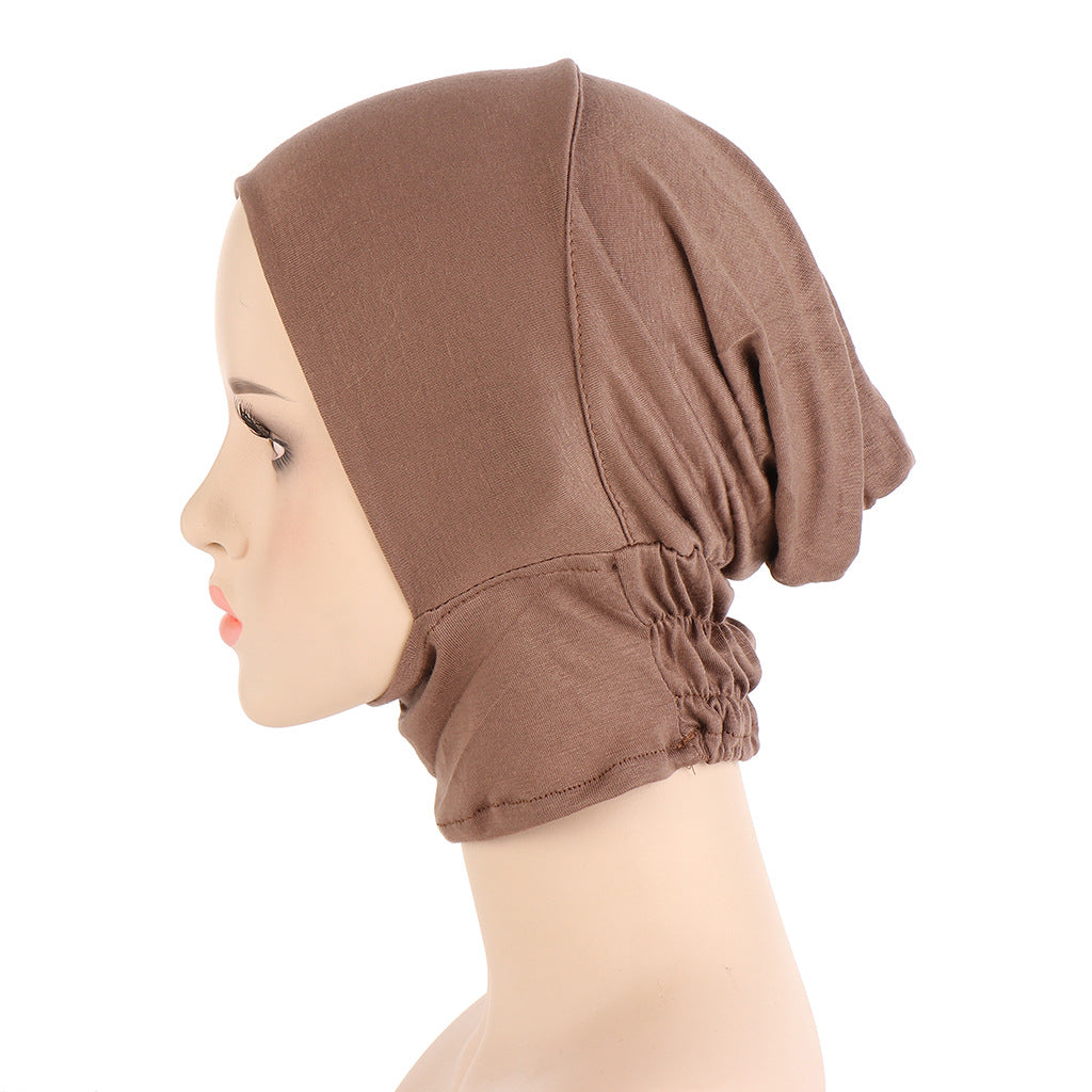 Solid Color Elastic Under Scarf Cap