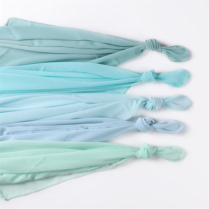 Women's Simple And Versatile Solid Color Pearl Chiffon Scarf