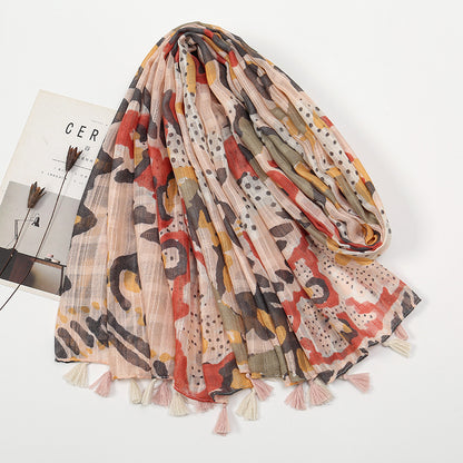 Women's Long Scarf With Tassel