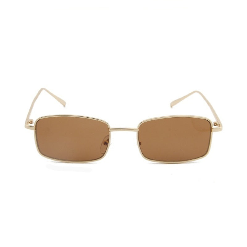 Retro unisex sunglasses black metal frame UV protection
Stylish gold frame sunglasses for men and women outdoor wear
Lightweight silver retro sunglasses fashion eyewear close up
Classic bronze lens sunglasses UV protection travel style