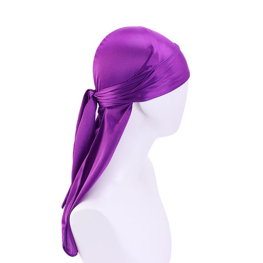 Silky satin durag and wave cap set designed for moisture retention, secure fit, and maintaining smooth, healthy hairstyles without forehead marks.