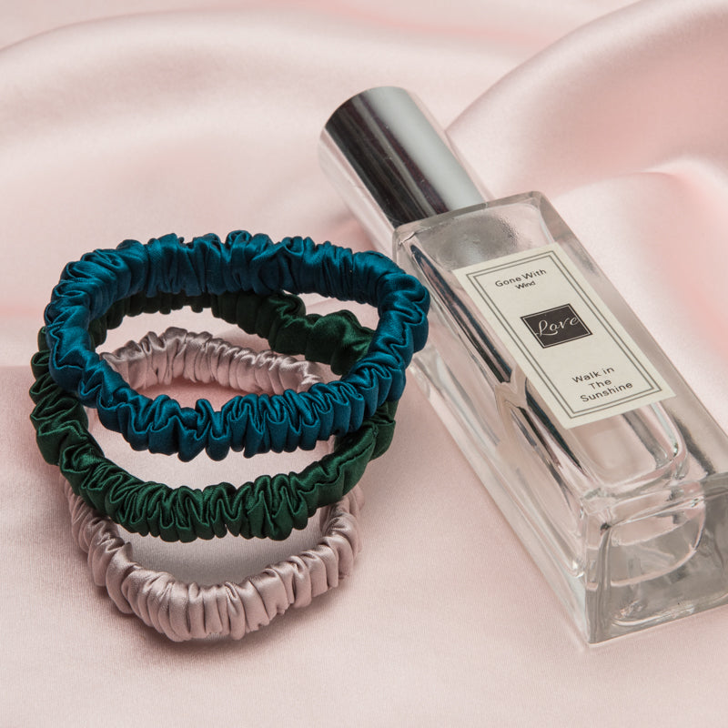 Handmade large intestine silk hair tie