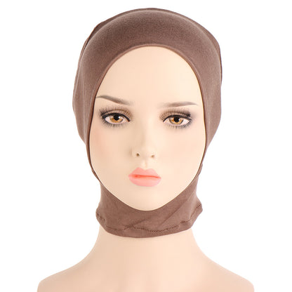 Solid Color Elastic Under Scarf Cap