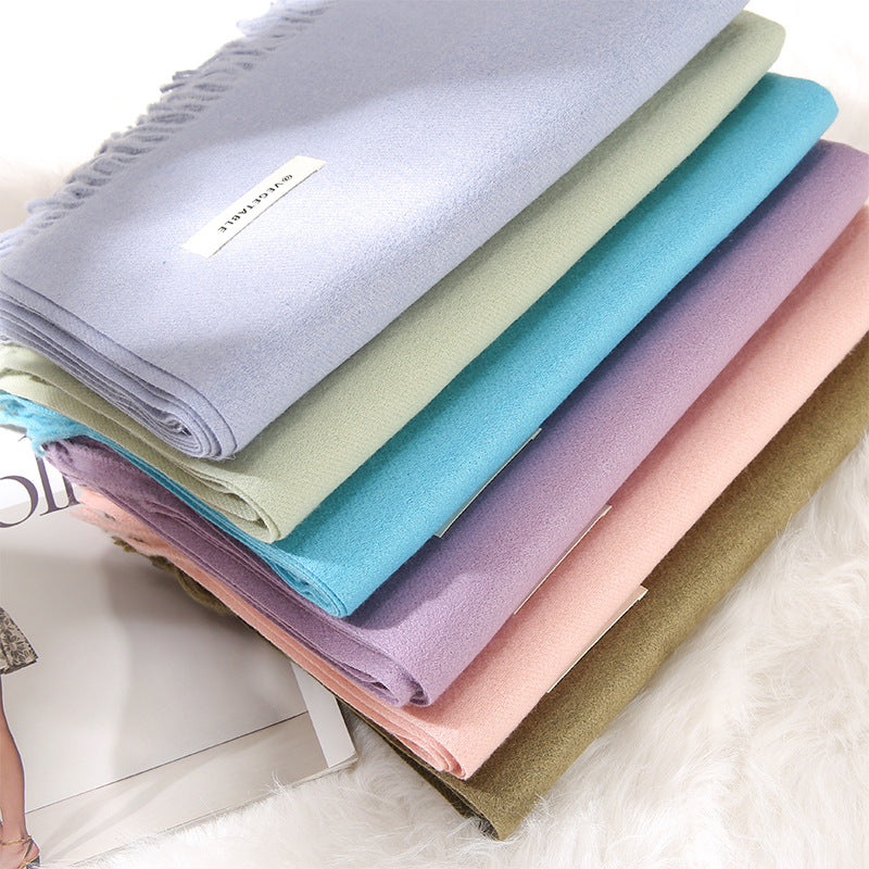Women's Fashionable All-match Cashmere Tassel Double-sided Scarf