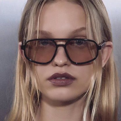 Fashion Double Bridge Oval Sunglasses