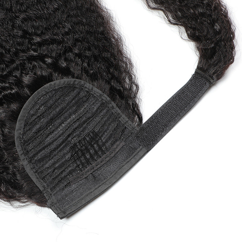 Natural Black Velcro Ponytail