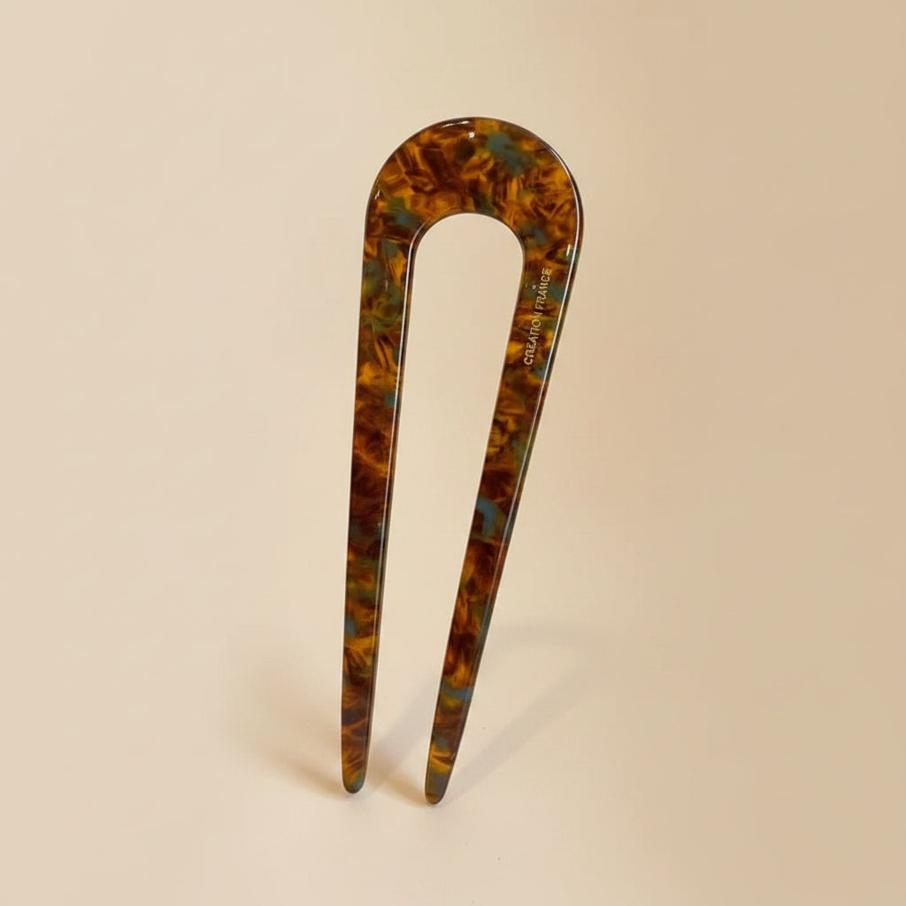 U-shaped hair pin for creating secure bun hairstyles
Women’s acetate hair accessory for updos and twists
Elegant hair pin for quick and easy styling
Strong hold bun maker hair accessory for daily use