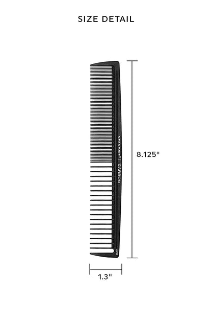 Carbon C20 cutting comb on white background
Carbon C20 comb for professional hair styling
Heat-resistant anti-static cutting comb
Carbon comb used for sectioning hair