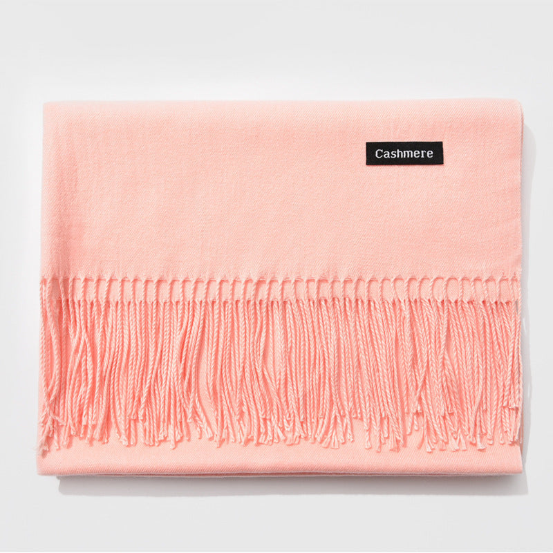 Cashmere scarf solid color- keep neck warm and protect your ends