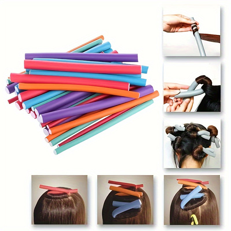 42pcs Flexible Curling Rods | Hair Twist Flexi Rods Hair Curlers Set for Short and Long Hair, Ideal for Wedding