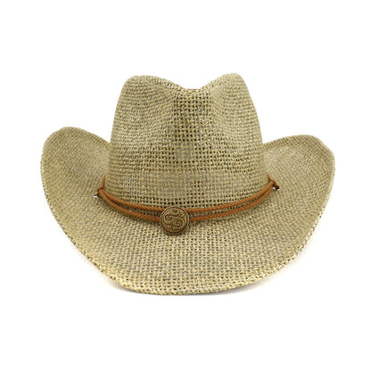 Straw cowboy hat with belt detail for men and women
Western-style straw hat for outdoor and festival wear
Breathable cowboy hat for summer and casual outfits
Classic unisex straw hat with stylish belt accent